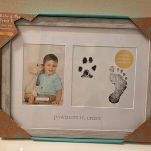Pawtners in Crime Pet Photo Frame - Gray and Brown